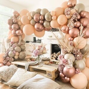 Blush Ivory Balloons Garland Double Stuffed Nude Brown Cream Balloons New
